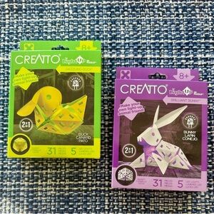 Creatto Dazzling Duck and Bunny Light-Up Kits • Make, Play + Display 3D Puzzles